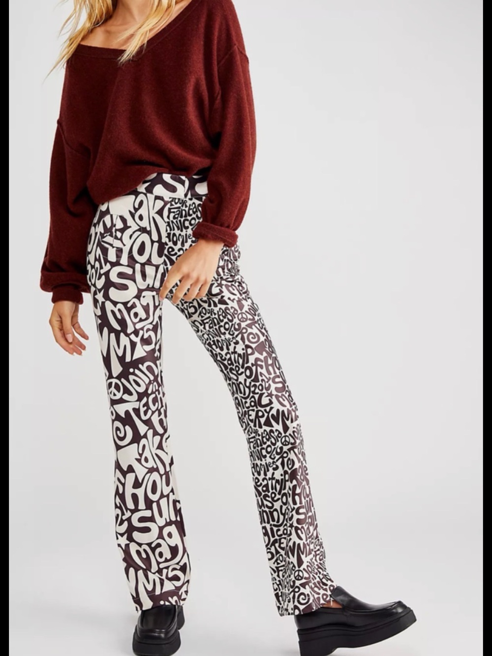 House of Sunny Brown & Cream Graphic “Scooby Pants”